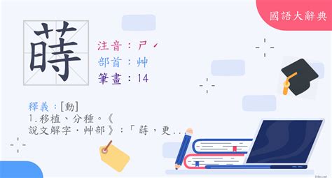 蒔的意思|字:蒔 (注音:ㄕˊ,部首:艸) 